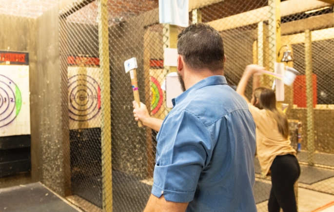 Axe throwing experience in Downtown Melbourne